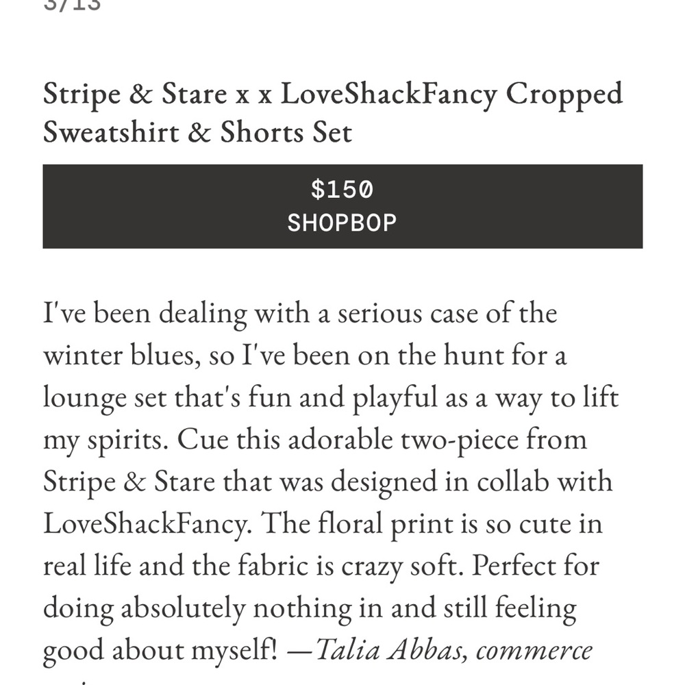 Stripe & Stare x LoveShackFancy Cropped Sweatshirt & Shorts Set Bloom- Size XS-M - Picture 10 of 16